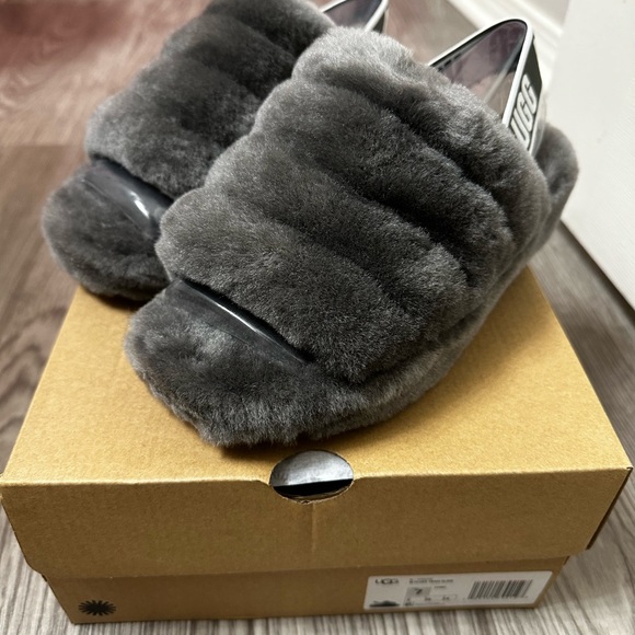 Ugg Fluff Yeah Grey Slide - Picture 3 of 4